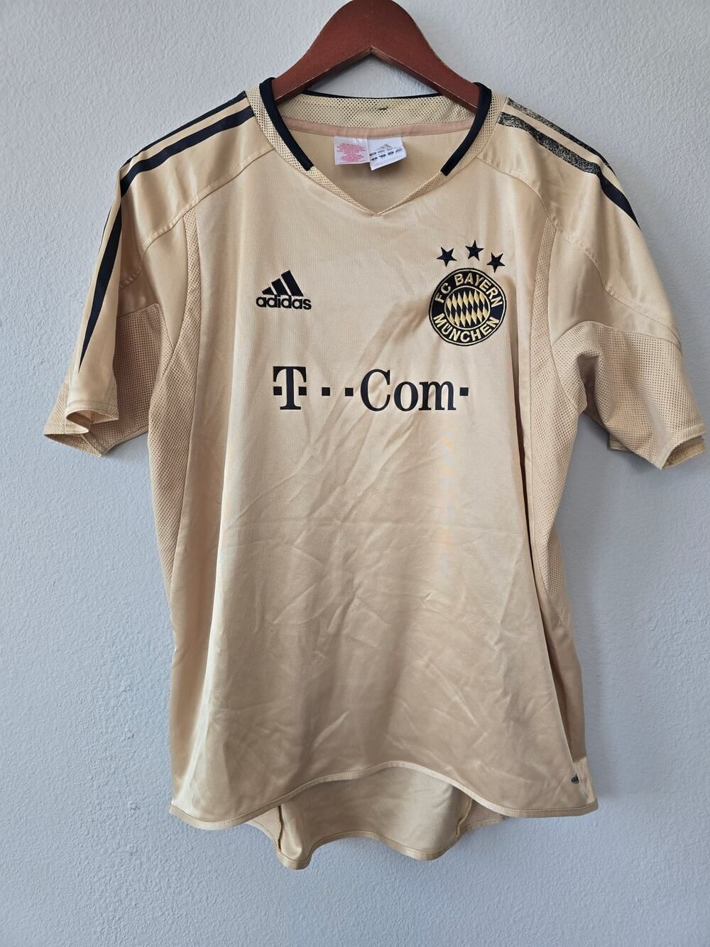 Vintage 2004 Official Adidas Bayern Munich Away Jersey Youth XL (18/20) Gold Y2K
